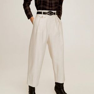 Straight textured trousers